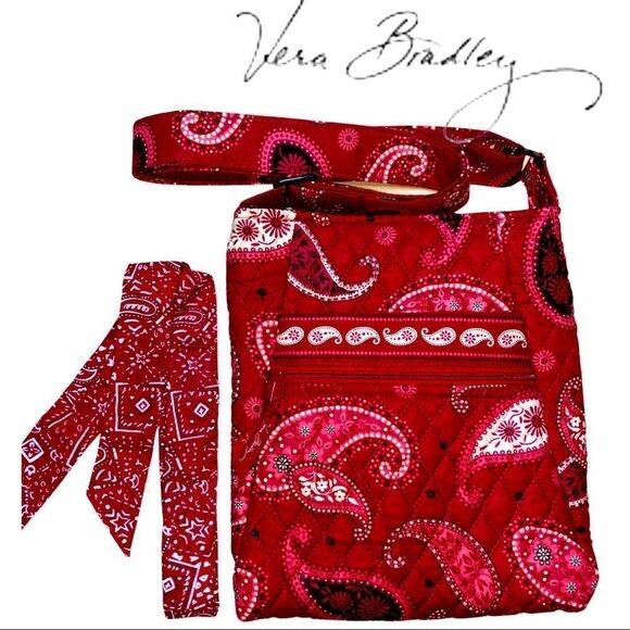 Vera Bradley Handbags - Vera Bradley Retired Rare Mesa Red Hipster Bag